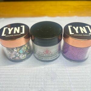 Young Nails and Glam and Glits Acrylic Powders